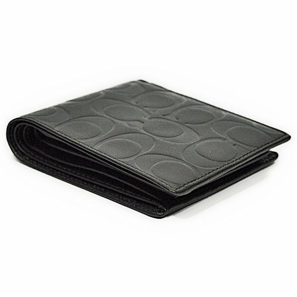 【並行輸入品】 コーチ 財布 折財布 メンズ COACH F74686 BLK シグネチャー エンボスド レザー コンパクト ID ウォレット ブラック | COACH | 02