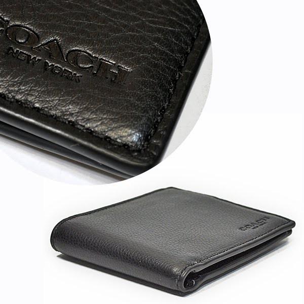 COACH コーチ 財布 折財布 メンズ F75003 BLK カーフ レザー COACH コーチ 財布 折財布 メンズ F75003 BLK カーフ レザー