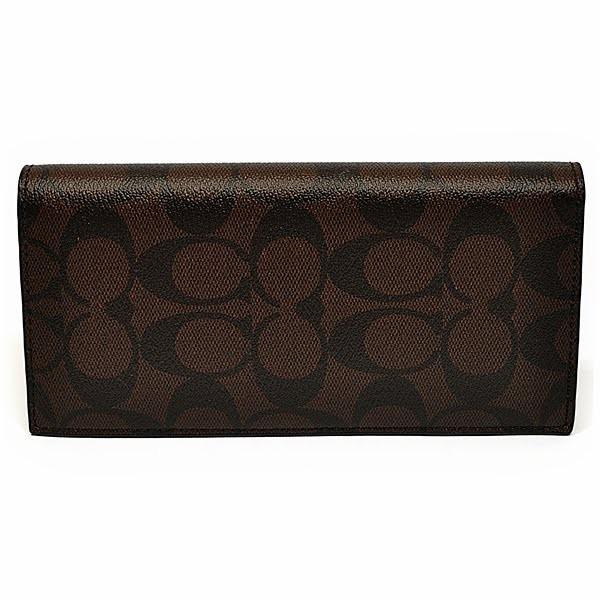 COACH コーチ メンズ マホガニー シグネチャー エンボス 長財布 ブラウン