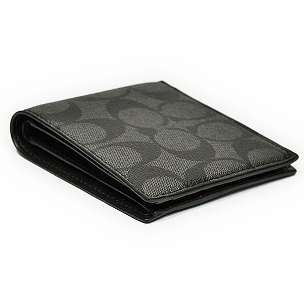 COACH コーチ 財布 折財布 メンズ F75083 CQ/BK PVC シグネチャー 
