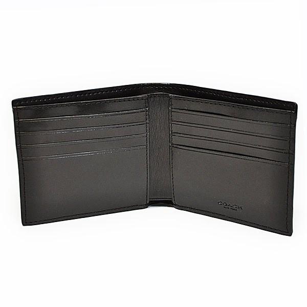 COACH コーチ 財布 折財布 メンズ F75083 CQ/BK PVC シグネチャー 