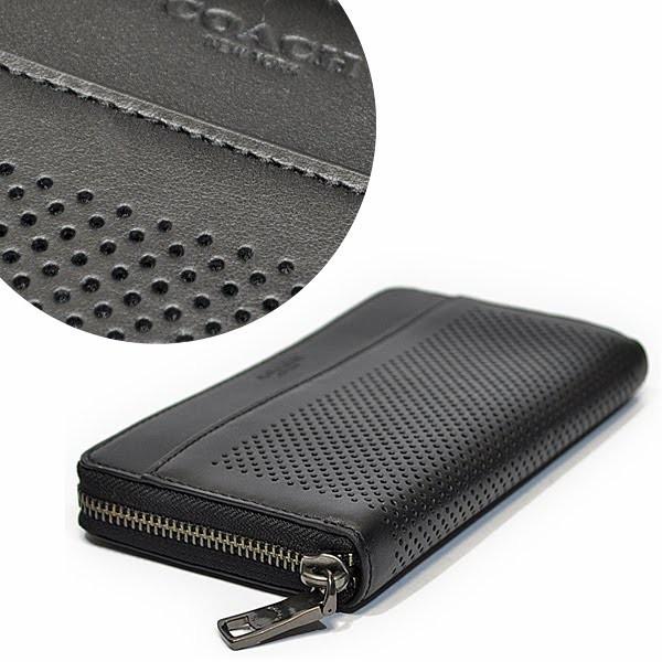 【並行輸入品】 コーチ COACH 財布 長財布 メンズ F75222 BLK パーフォレイテッド レザー アコーディオン ジップアラウンド ファスナー ブラック | COACH | 01