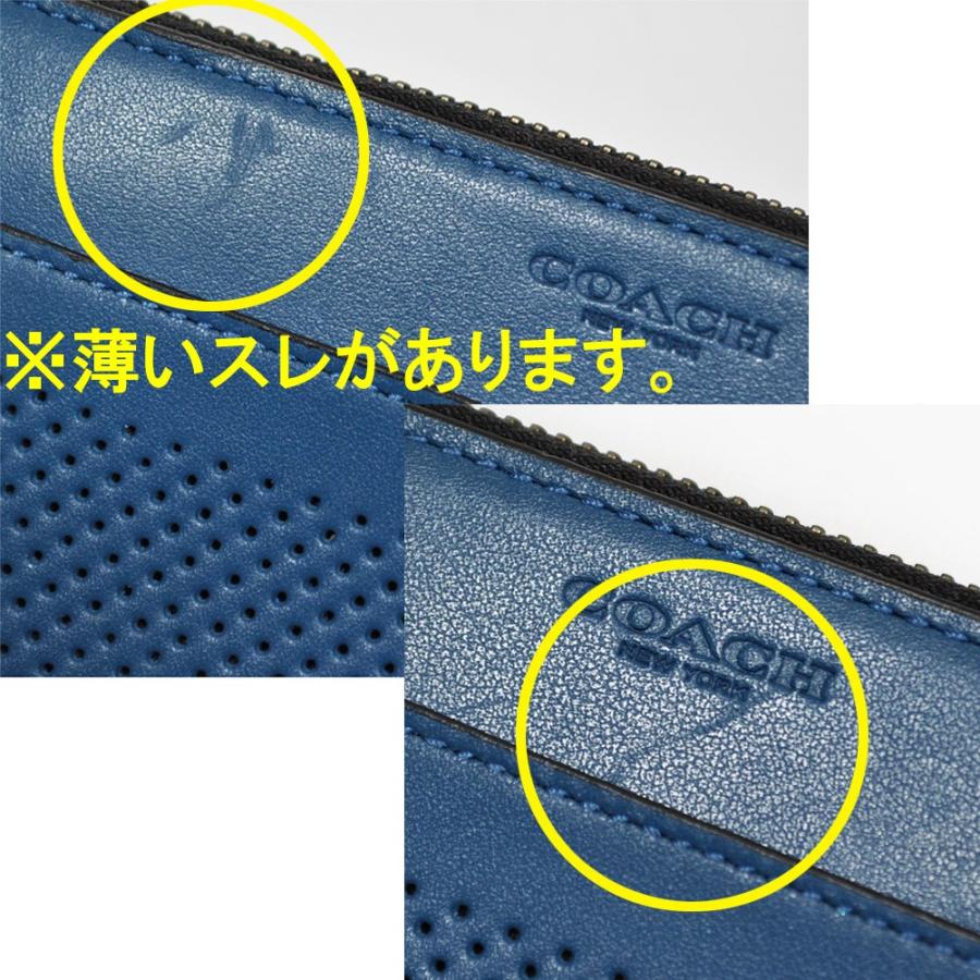 訳あり コーチ COACH 財布 長財布 メンズ F75222 DEN パーフォレイテッド レザー アコーディオン ジップアラウンド ファスナー デニムブルー｜uruzz｜06