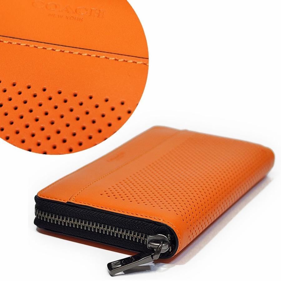 【並行輸入品】 コーチ COACH 財布 長財布 メンズ F75222 ORG パーフォレイテッド レザー アコーディオン ジップアラウンド ファスナー オレンジ | COACH | 01