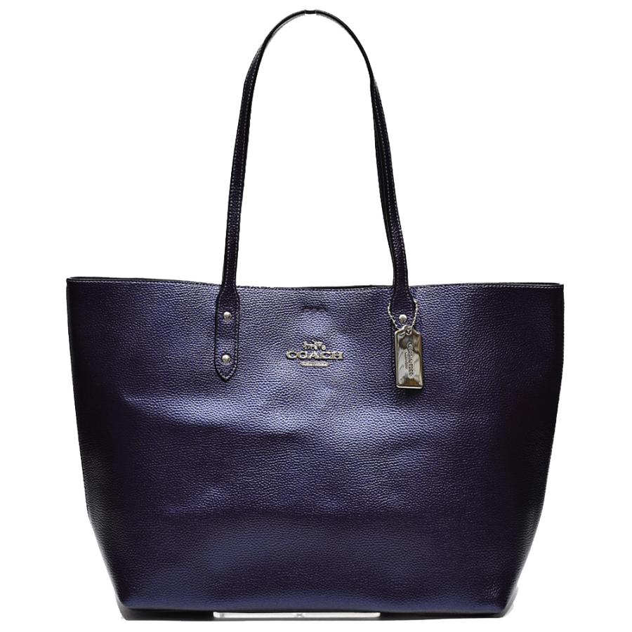【並行輸入品】 訳あり コーチ トート バッグ COACH F79983 SVPR3 メタリック レザー タウン トート メタリックブルーカデット | COACH