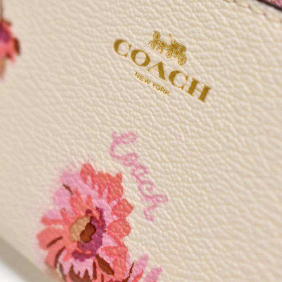 コーチ コインケース 小銭入れ 財布 レディース 花柄 ラウンドファスナー COACH アウトレット87796 F87796 チョーク 白｜uruzz｜05