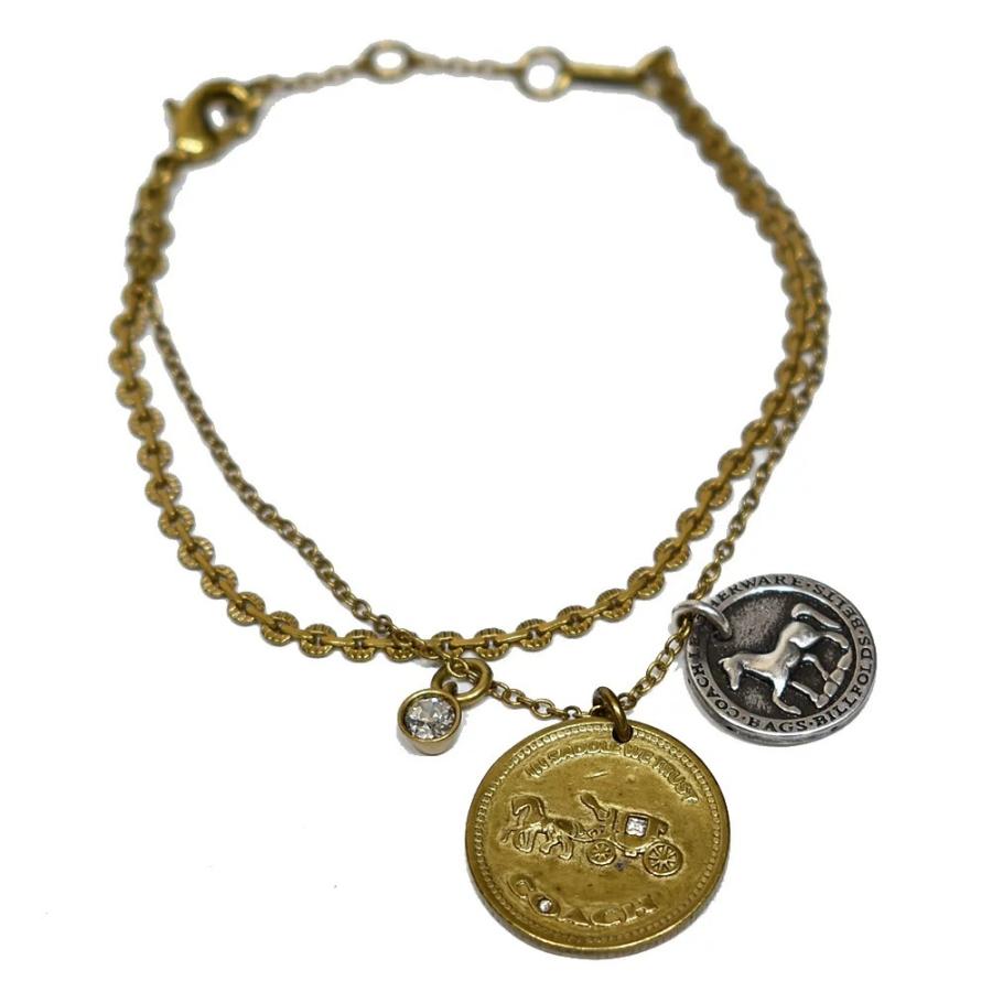 【並行輸入品】 コーチ COACH アクセサリー ブレスレット 89854 A31 ホース アンド キャリッジ コイン ブレスレット ゴールド/シルバー | COACH