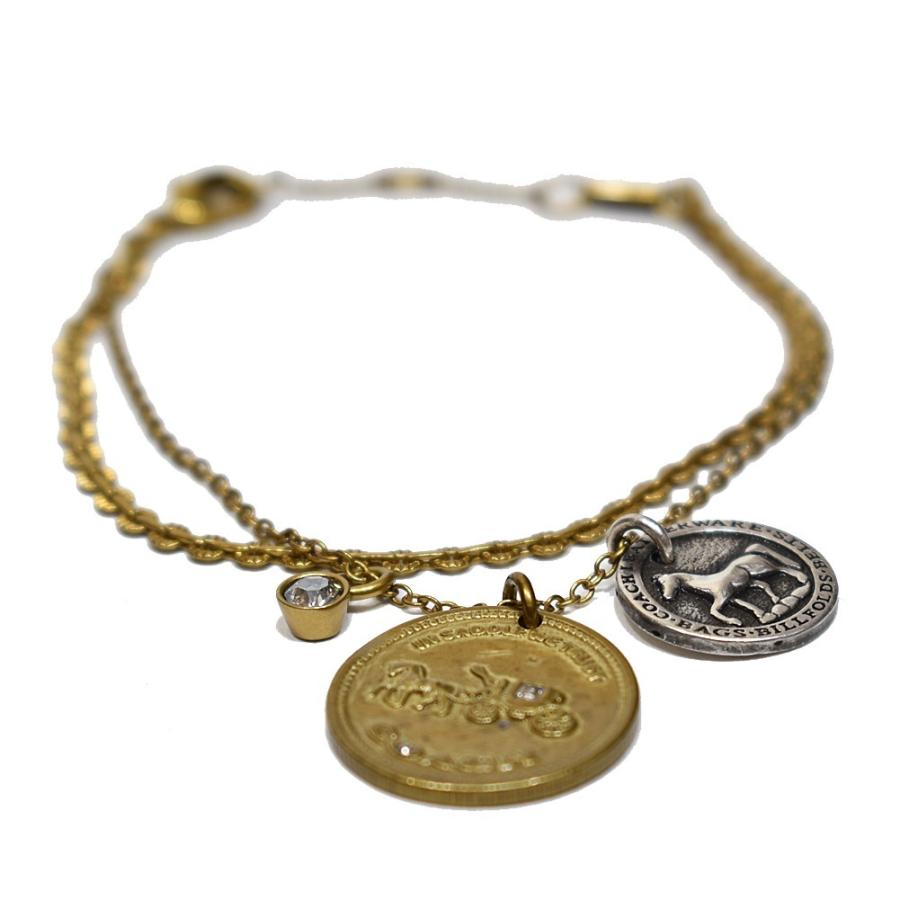 【並行輸入品】 コーチ COACH アクセサリー ブレスレット 89854 A31 ホース アンド キャリッジ コイン ブレスレット ゴールド/シルバー | COACH | 01