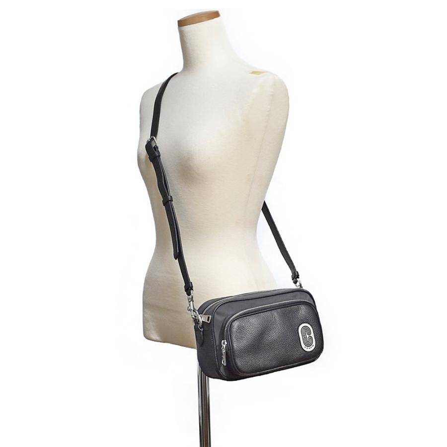 【並行輸入品】 コーチ COACH 斜め掛け ショルダー バッグ 91065 SV/BK ナイロン レザー ミックス クロスボディー ブラック | COACH | 01
