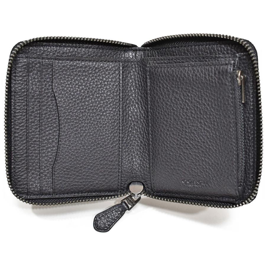 【並行輸入品】 コーチ COACH ファスナー折財布 メンズ 91632 F91632 QB/BK レザー ミディアム ジップ アラウンド ウォレット ブラック | COACH | 02