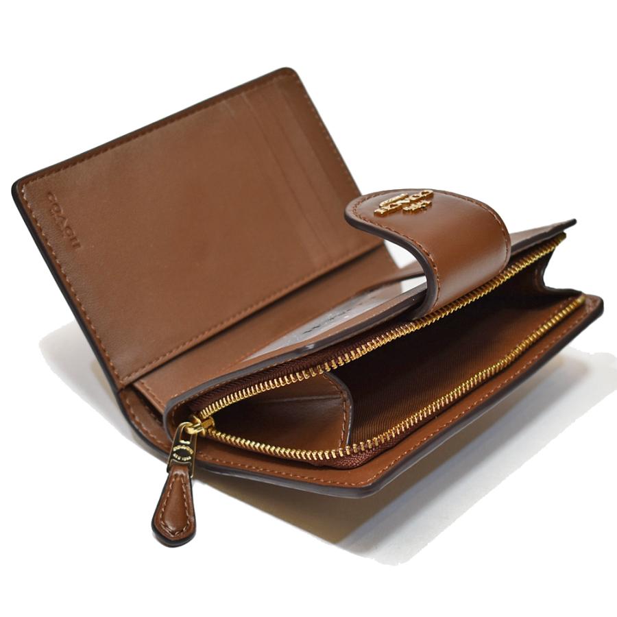 COACH　コーチ　C0082　二つ折り財布　ラグジュアリー　IME74ブラウン COACH（コーチ） 二つ折り財布 レディース カーキ×ブラウン C0082