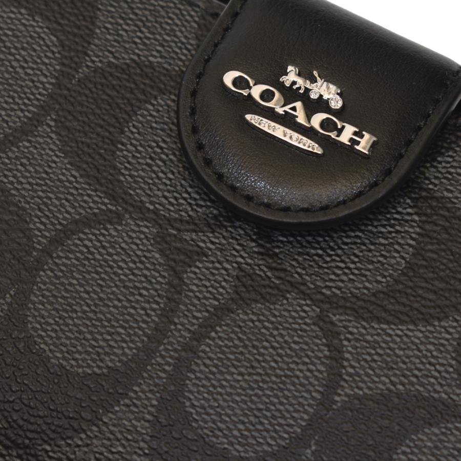 コーチ COACH 財布 折財布 C0082 SVDK6 PVC シグネチャー ミディアム コーナー ジップ ウォレット ブラックスモーク/ブラック｜uruzz｜06