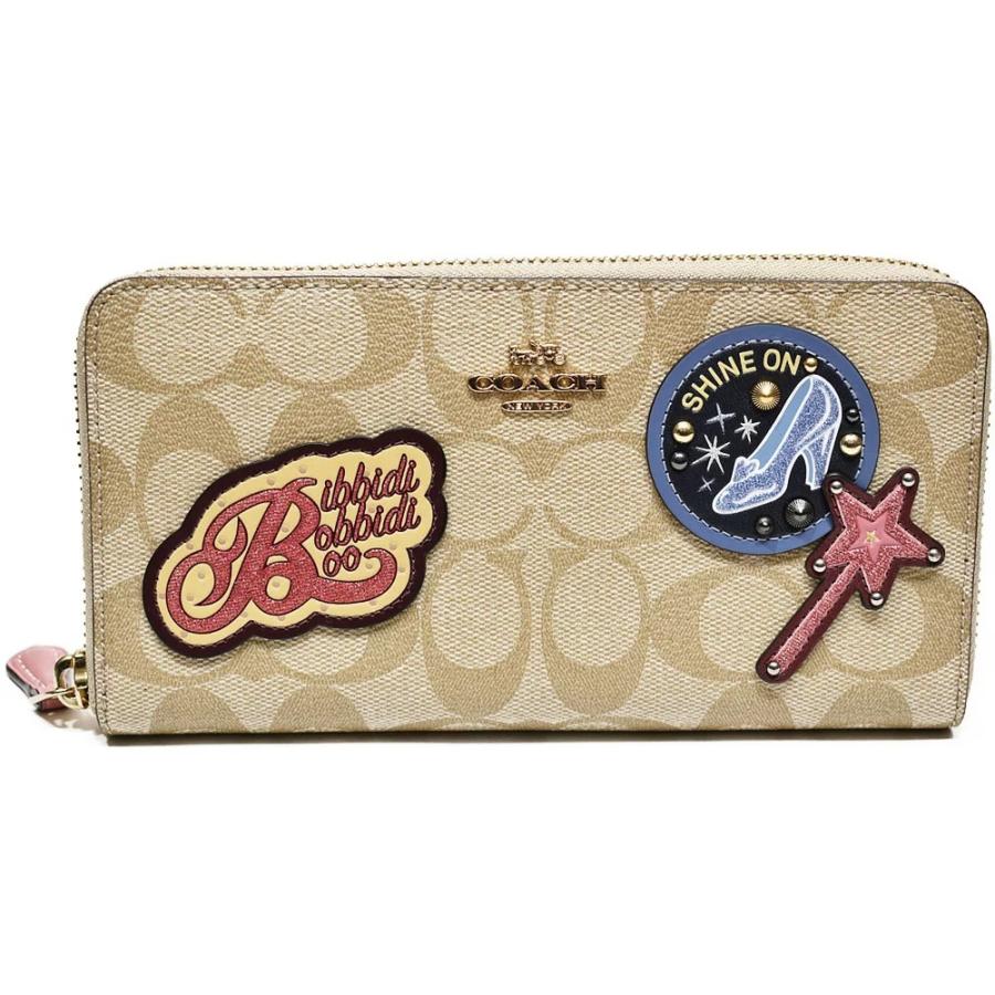 コーチ COACH 長財布 C1946 IMOT4 ディズニー DISNEYコラボ シンデレラ パッチ PVC シグネチャー アコーディオン