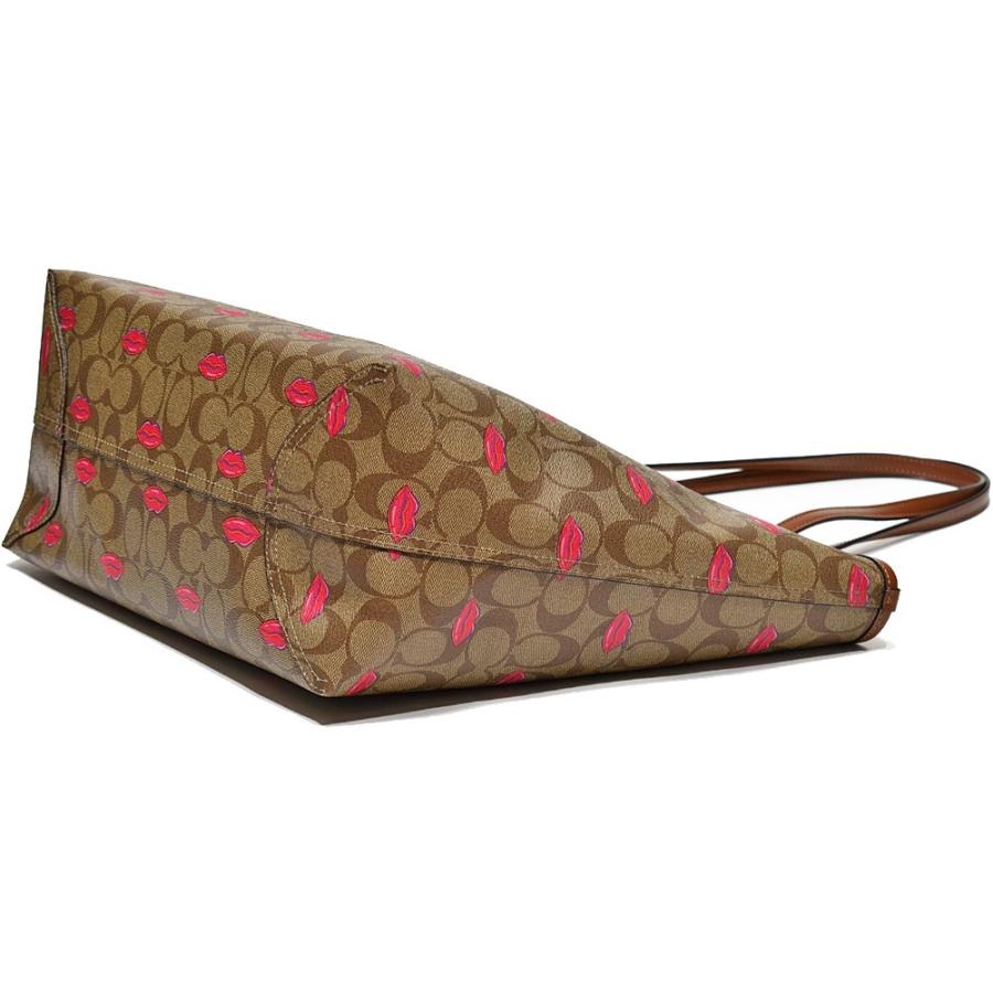 【並行輸入品】 コーチ トート バッグ COACH C3247 IMSIU リップス プリント PVC シグネチャー シティ トート カーキ ピンクマルチ | COACH | 02