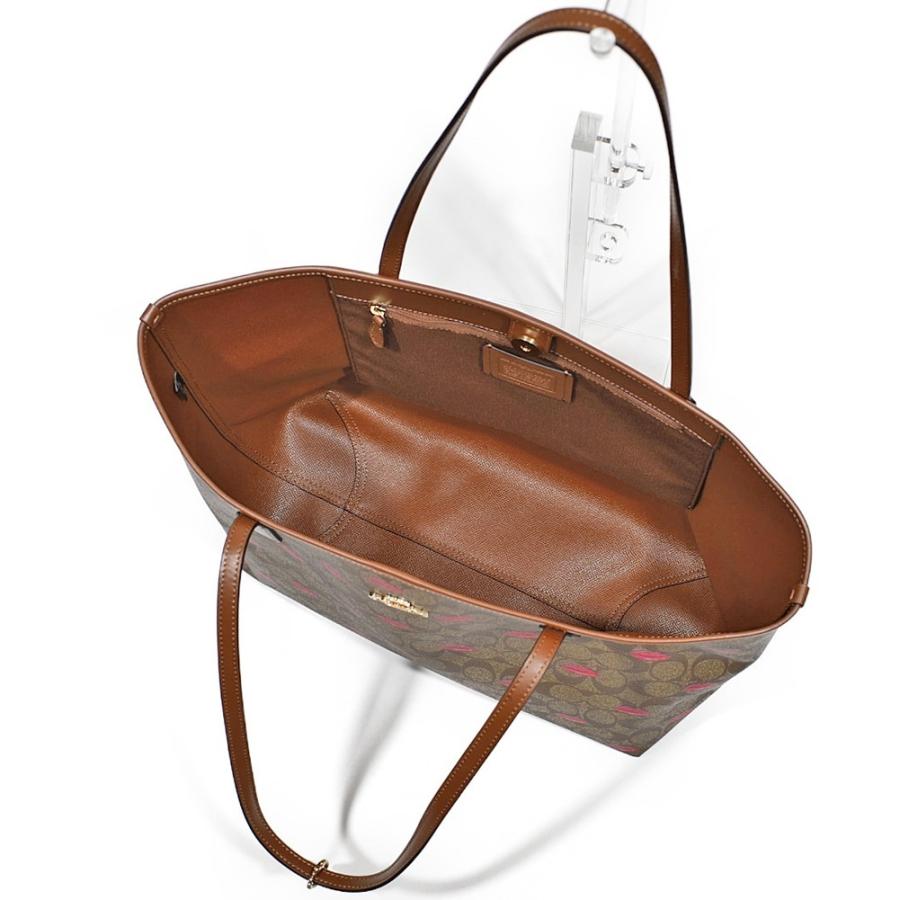 【並行輸入品】 コーチ トート バッグ COACH C3247 IMSIU リップス プリント PVC シグネチャー シティ トート カーキ ピンクマルチ | COACH | 04