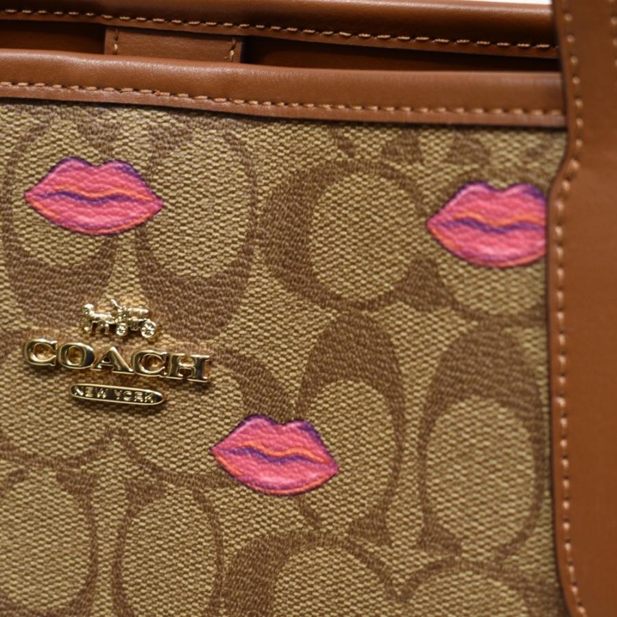 【並行輸入品】 コーチ トート バッグ COACH C3247 IMSIU リップス プリント PVC シグネチャー シティ トート カーキ ピンクマルチ | COACH | 05