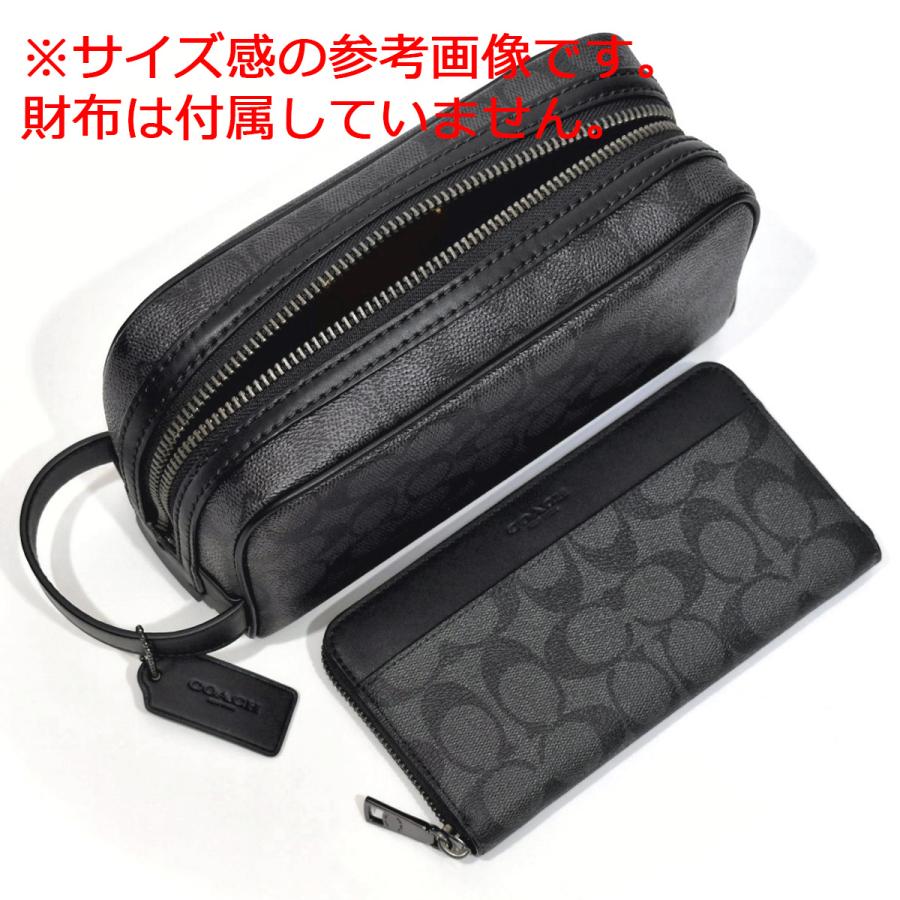 美品✨　コーチ　アクセサリーポーチ　ショルダーバッグ　シグネチャー　チャーム付 美品✨ コーチ アクセサリーポーチ ショルダーバッグ シグネチャー