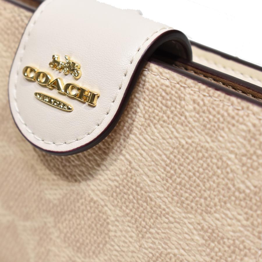 新品☆COACH コーチ　折り財布　ベージュ　レザー 折り財布 コーチ COACH 財布 長財布 二つ折り （ベージュ） -アウトレット