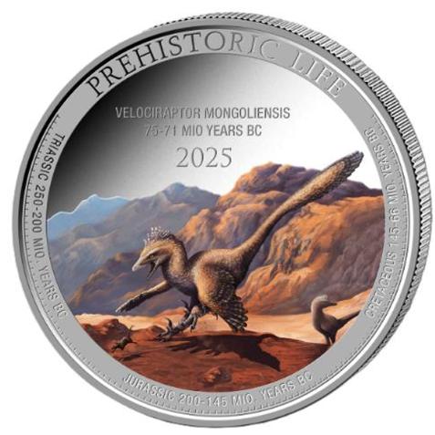 2025 コンゴ ヴェロキラプトル銀貨 1oz Ag999.9 プルーフカラー : 世界
