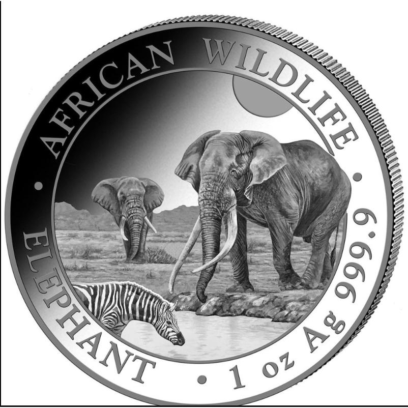 2026 ソマリア アフリカンワイルドライフ エレファント 銀貨 1oz Ag999