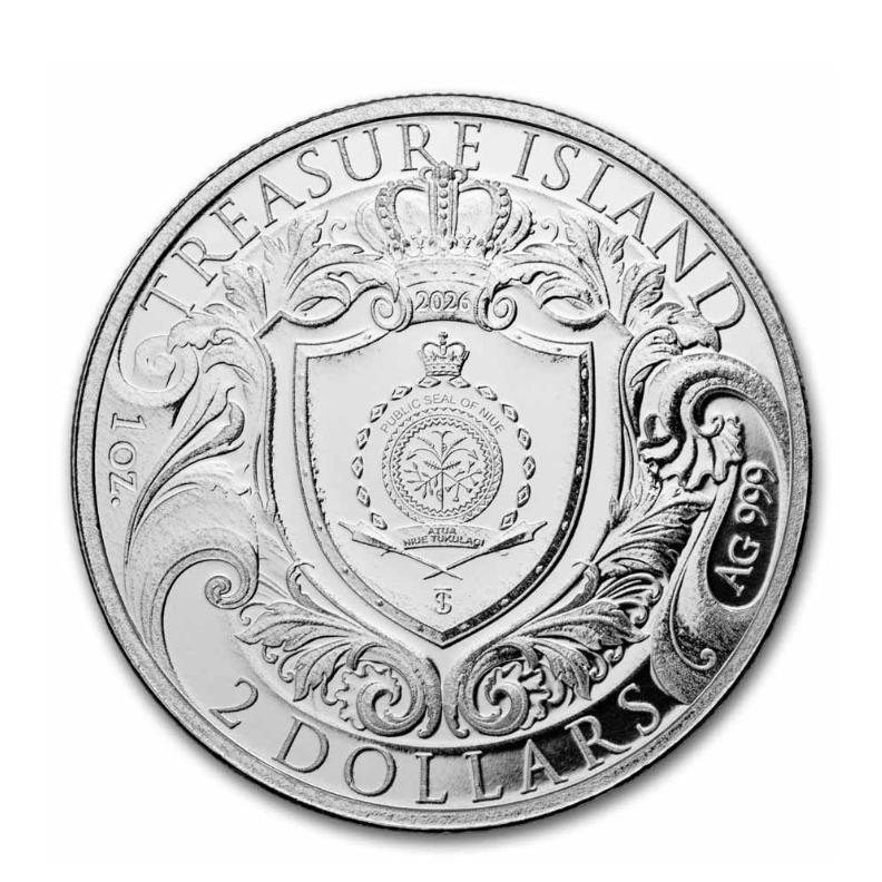 2026 ニウエ トレジャーアイランド 銀貨 1oz Ag999 BU : 世界の紙幣 金 