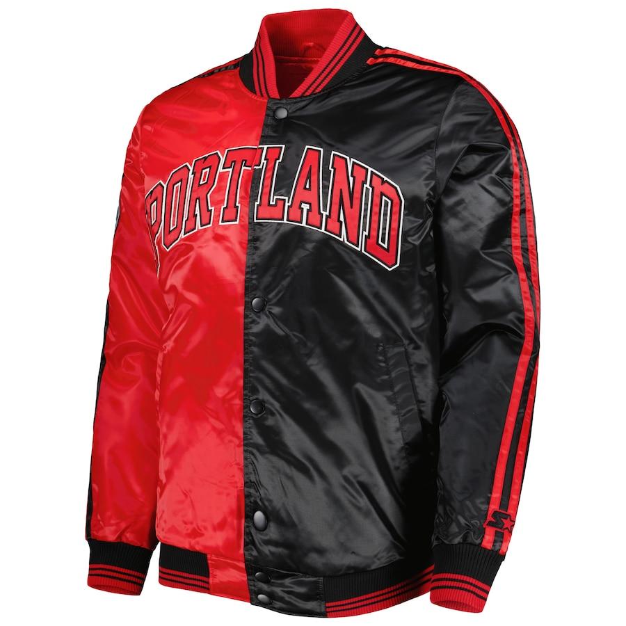 NBAオフィシャル メンズ アウタージャケット Portland Trail Blazers Jacket （Red） トレイルブレイザーズ｜us-kidswear｜02