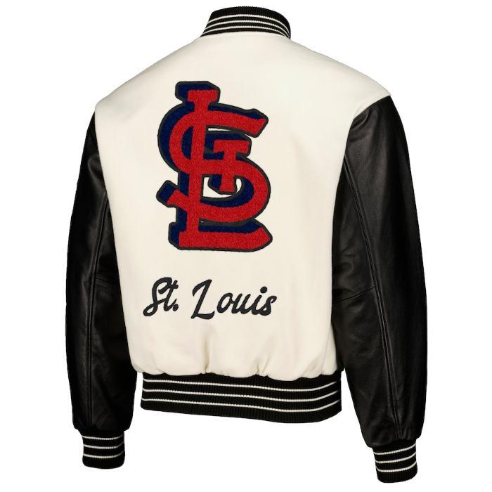 MLB公式 メンズ スタジャン アウタージャケット St. Louis Cardinals PLEASURES Varsity Jacket セントルイス・カージナルスの画像