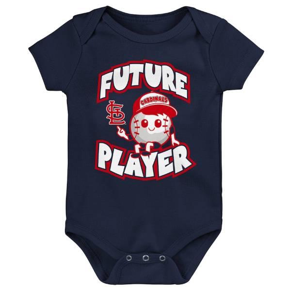 MLB公式 55-85cm ボディスーツ3枚セット ロンパース ベビー服 出産祝い ヌートバー セントルイス・カージナルス St. Louis Cardinals_1