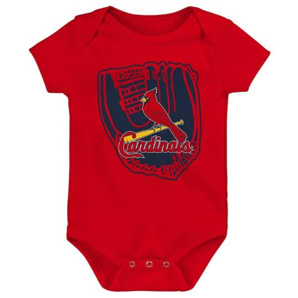 MLB公式 55-85cm ボディスーツ3枚セット ロンパース ベビー服 出産祝い ヌートバー セントルイス・カージナルス St. Louis Cardinals_2
