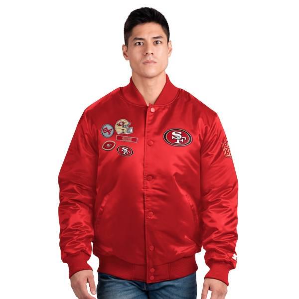 NFL公式 メンズ アウター スタジャン サンフランシスコ・49ers San Francisco 49ers Exclusive Satin Full-Snap Varsity Jacketの画像