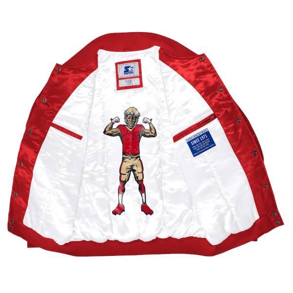 NFL公式 メンズ アウター スタジャン サンフランシスコ・49ers San Francisco 49ers Exclusive Satin Full-Snap Varsity Jacketの画像