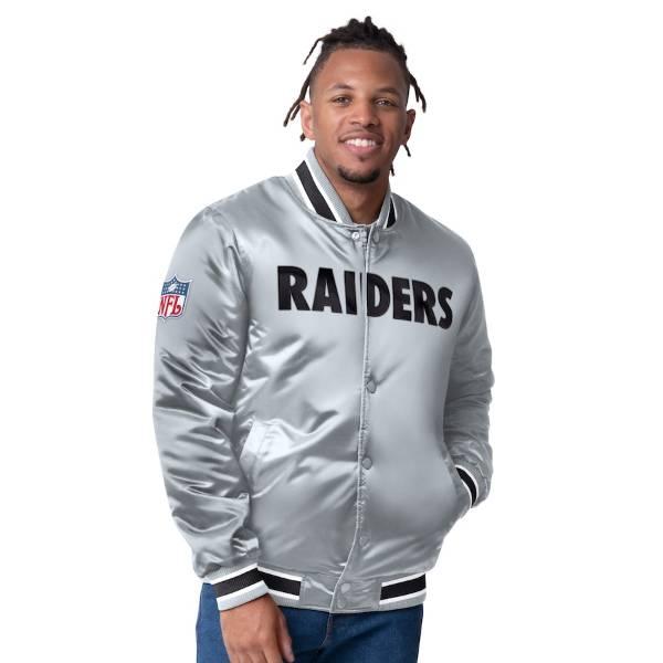 NFL公式 メンズ アウター スタジャン ラスベガス・レイダース Las Vegas Raiders Closer Reversible Satin Full-Snap Jacketの画像