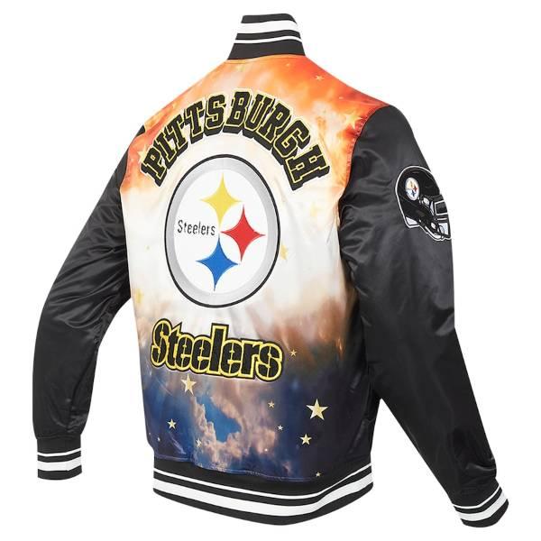NFL公式 メンズ アウター スタジャン ピッツバーグ・スティーラーズ Pittsburgh Steelers Sublimated Satin Full-Snap Jacketの画像
