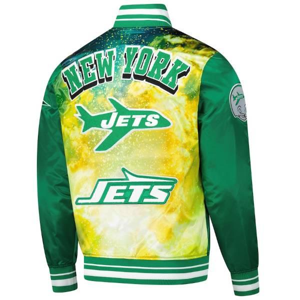 NFL公式 メンズ アウター スタジャン ニューヨーク・ジェッツ New York Jets Sublimated Satin Full-Snap Jacketの画像