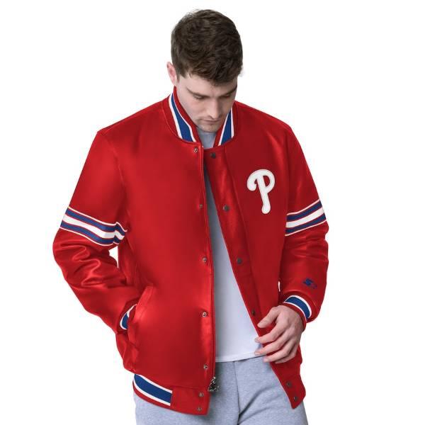 MLB公式 メンズ 革ジャン レザージャケット アウター フィラデルフィア・フィリーズ Philadelphia Phillies Leather Jacketの画像