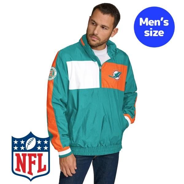 マイアミドルフィンズ　フード付きジャケット NFL NFL公式 メンズ ウィンドブレーカー ライトウェイトジャケット