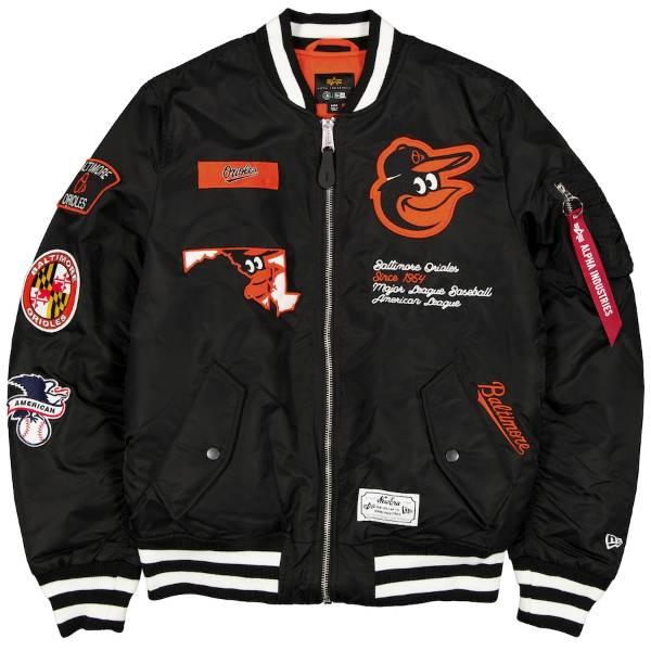 MLB公式 正規品 メンズ スタジャン ジャケット MA-1 アウター ニューエラ New Era x Alpha Industries 菅野智之 ボルティモア・オリオールズ Baltimore Oriolesの画像