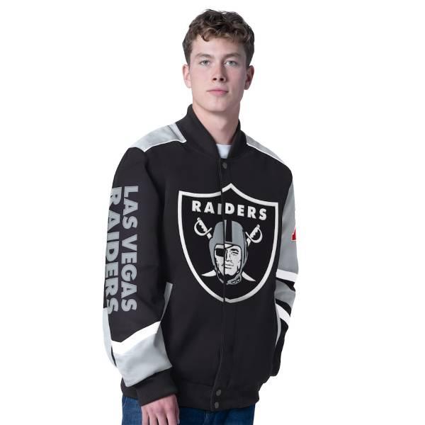 NFL公式 メンズ アウター スタジャン ジャケット G-III Sports by Carl Banks ラスベガス・レイダース Las Vegas Raidersの画像