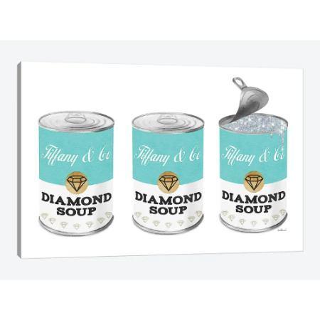 オマージュアート Diamond Soup Can Set In Teal ティファニー TIFFANY 