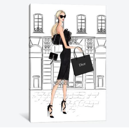 オマージュアート Shopping In Style Blonde ディオール Dior キャンバスアート 絵画 インテリア 模様替え 引越し祝い｜us-kidswear