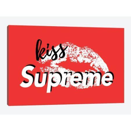 お洒落なオマージュアート Supreme Kiss シュプリーム Supreme キャンバスアート 絵画 インテリア 模様替え 引越し祝い Ic Usキッズウェア 通販 Yahoo ショッピング
