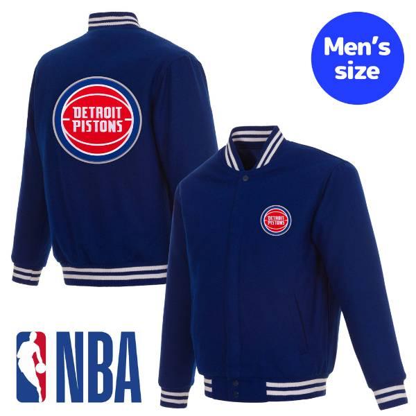NBA公式 メンズ アウター スタジャン リバーシブルジャケット バーシティジャケット ジャンパー デトロイト・ピストンズ Detroit Pistons