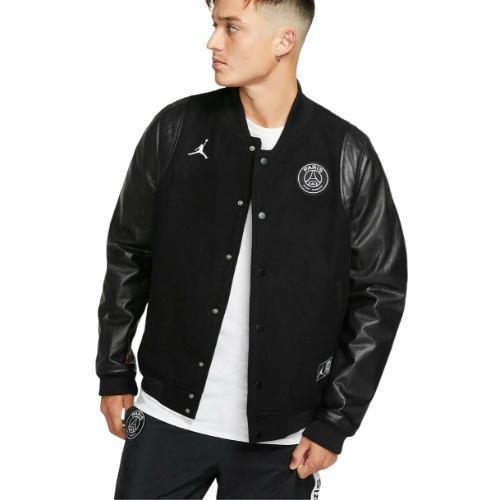 ナイキ NIKE ジョーダン Jordan メンズ スタジャン ジャケット アウター ジャンパー Jordan x PSG Bomber Leather Destroyer Jacketの画像