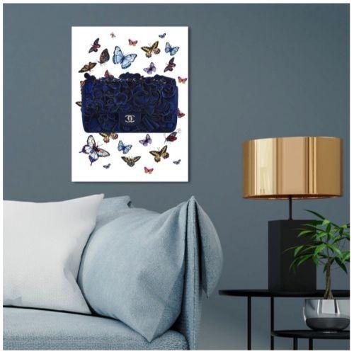 上等な 洋画 Gal Oliver 送料無料 オリバーガル 引越し祝い Bag Blue Butterflies Memories Doll 約91x61cm 新作 Applefaces Co