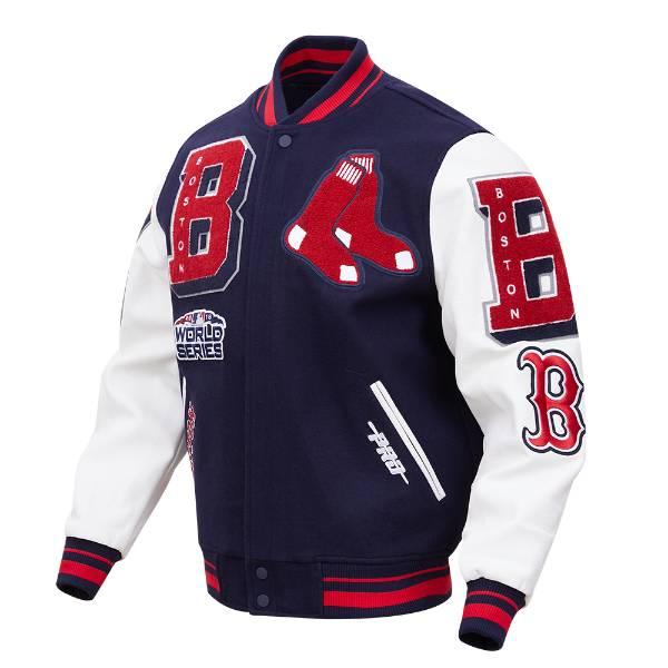 プロスタンダード MLB公式 メンズ アウター バーシティジャケット スタジャン ボストン・レッドソックス 吉田正尚 BOSTON RED SOX MASHUP VARSITY JACKETの画像