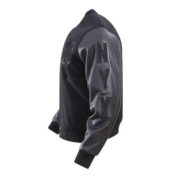 プロスタンダード MLB公式 メンズ アウター バーシティジャケット スタジャン ニューヨーク・ヤンキース NEW YORK YANKEES TRIPLE BLACK VARSITY JACKETの画像