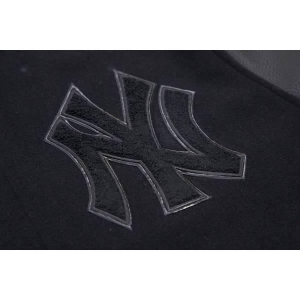 プロスタンダード MLB公式 メンズ アウター バーシティジャケット スタジャン ニューヨーク・ヤンキース NEW YORK YANKEES TRIPLE BLACK VARSITY JACKETの画像