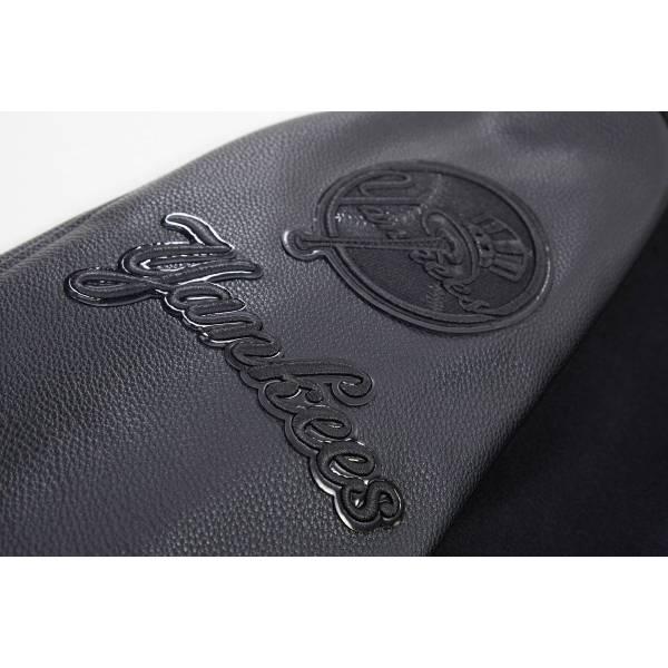 プロスタンダード MLB公式 メンズ アウター バーシティジャケット スタジャン ニューヨーク・ヤンキース NEW YORK YANKEES TRIPLE BLACK VARSITY JACKETの画像