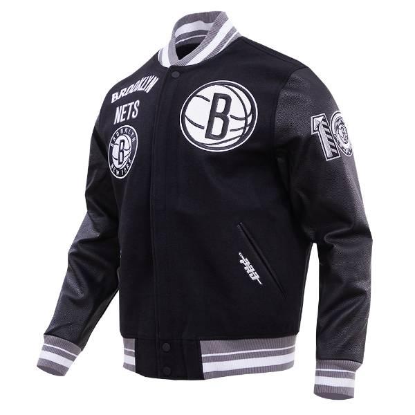 プロスタンダード NBA メンズ アウター ジャケット バーシティジャケット スタジャン ブルックリン・ネッツ BROOKLYN NETS RETRO CLASSIC VARSITY JACKETの画像