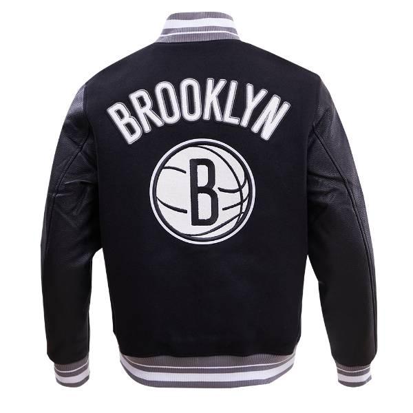 プロスタンダード NBA メンズ アウター ジャケット バーシティジャケット スタジャン ブルックリン・ネッツ BROOKLYN NETS RETRO CLASSIC VARSITY JACKETの画像
